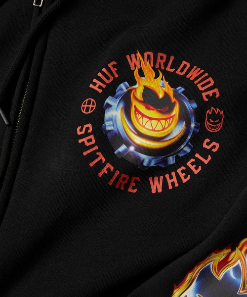 HUF（ハフ） パーカー huf X SPITFIRE CHROME HEAD FULL ZIP HOODIE