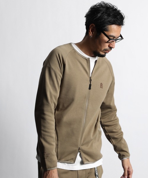 スウェット 〔BLACK LABEL〕T-400 SMOOTH ZIP CREW:セットアップ フルジップ クルートップス スウェット 〔BLACK LABEL〕T-400 SMOOTH ZIP CREW:セットアップ フルジップ クルートップス