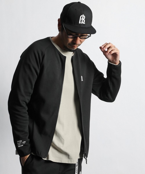 スウェット 〔BLACK LABEL〕T-400 SMOOTH ZIP CREW:セットアップ フルジップ クルートップス|ZOZOTOWN PayPayモール店|03