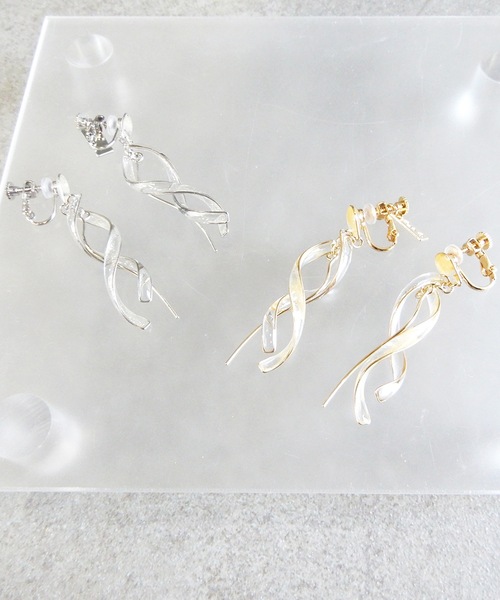 The Rule イヤリング ザルール：Quartz earring：スパイラル ネジリ