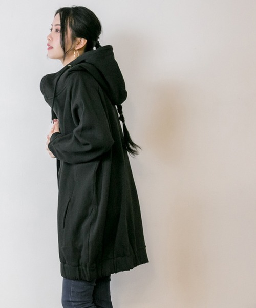パーカー atONE 裏起毛ビッグシルエットフルジップパーカー レディース atONE パーカー 裏起毛ビッグシルエットフルジップパーカー