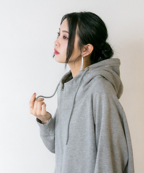 パーカー atONE 裏起毛ビッグシルエットフルジップパーカー レディース atONE パーカー 裏起毛ビッグシルエットフルジップパーカー
