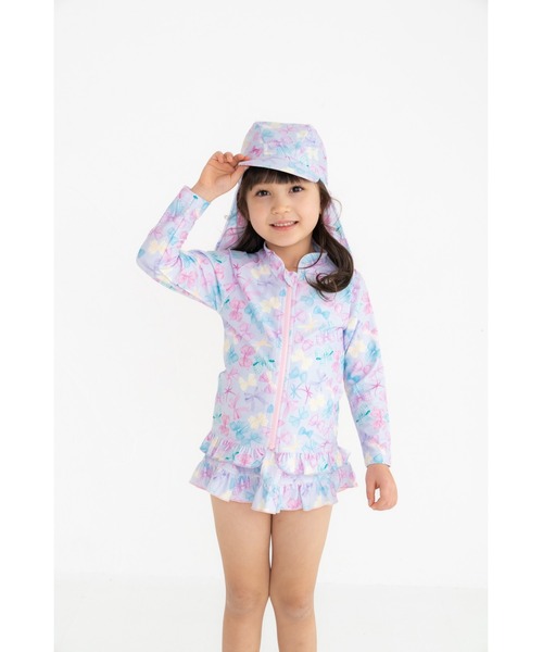 水着・ラッシュガード baby tiara FABHUG 水着 リボンラッシュガード キッズ 子供 女の子