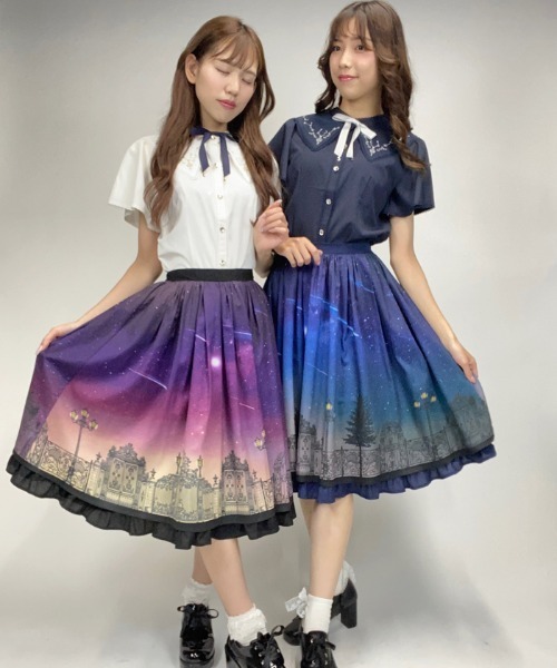 axes femme POETIQUE スカート シエルエトワール裾フリルスカート