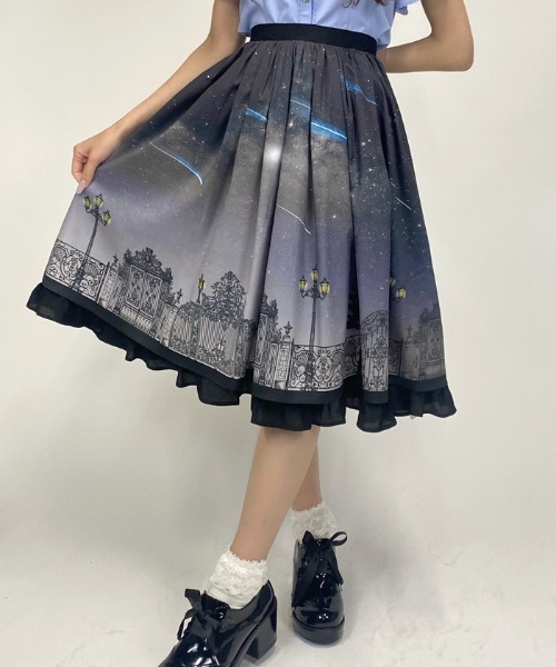 axes femme POETIQUE スカート シエルエトワール裾フリルスカート