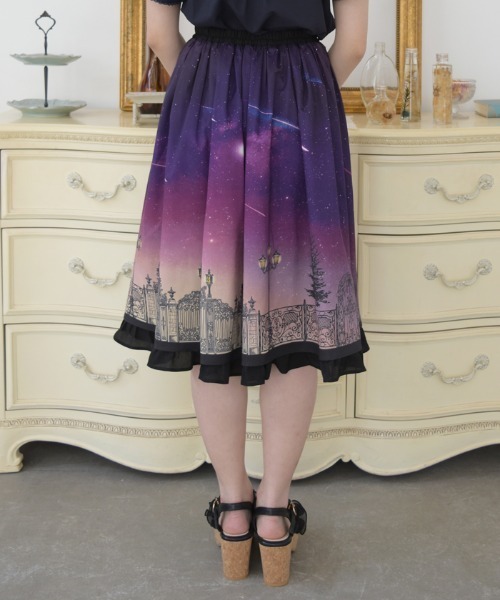axes femme POETIQUE スカート シエルエトワール裾フリルスカート