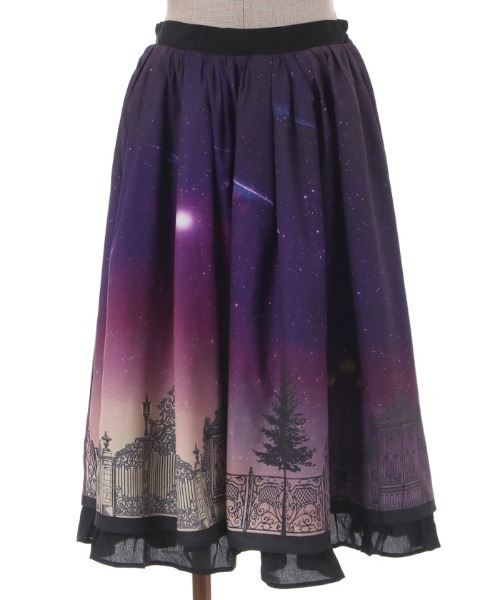 axes femme POETIQUE スカート シエルエトワール裾フリルスカート