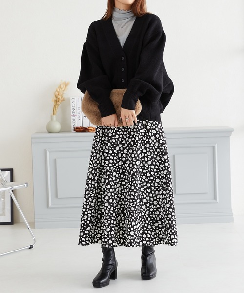 【新品】VANILLA CoUTURE ドットカーディガン&スカート WEB限定】ドット釦シアーカーデ | natural couture(ナチュラル