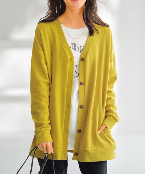 BELLUNA PLUS（ベルーナプラス） tシャツ 裏ファー素材前ボタン