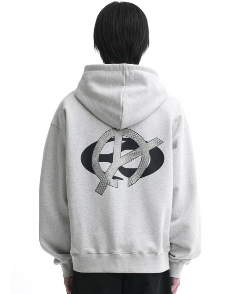 OY ラインストーンパーカー くま グレー OY/オーワイ』 CUBE ODOLLY LINESTONE HOODIE/キューブ