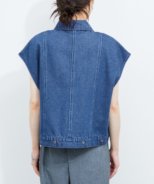 ベスト ジレ ambiance / Denim Apron レディース LE CERCLE par rope' ベスト ジレ 「セットアップ対応」デニム