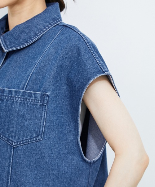 ベスト ジレ ambiance / Denim Apron レディース KOBE LETTUCE ジレ レディース ベスト テーラードジレ