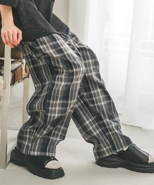 休日と詩　プロットパンツ　タータンチェック 休日と詩 プロットパンツ タータンチェック
