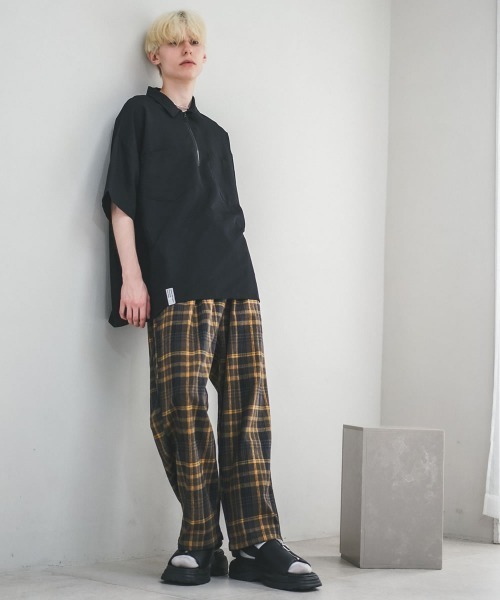 Shoowtime（ショウタイム） パンツ リラックスチェックパターンプル