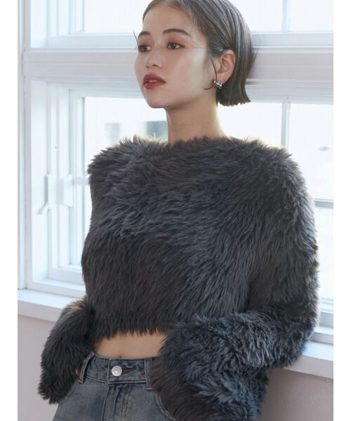 MURUA（ムルーア） ニット セーター シャギークロップドニット