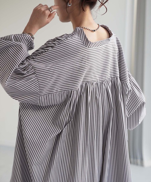 美品✨バーバリー 現行タグ シャツワンピース ストライプ 6Y 116cm HUG.U（ハグユー） シャツワンピース ストライプギャザーワンピース