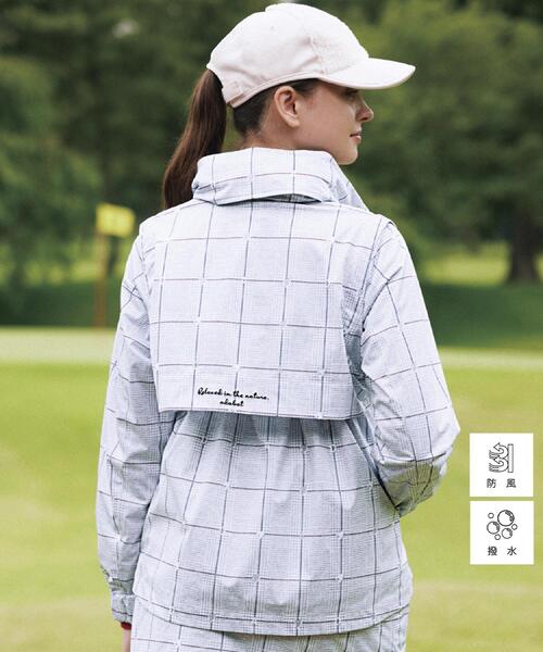 adabat（アダバット） ブルゾン アウター 「撥水/防風」格子柄 袖