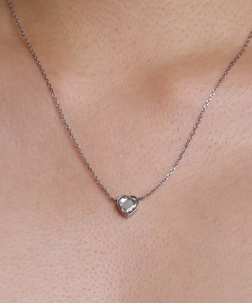 LHME ネックレス 「WEB限定」“Moment”ハートストーンネックレス/クリア