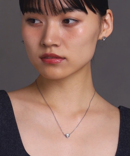 LHME ネックレス 「WEB限定」“Moment”ハートストーンネックレス/クリア