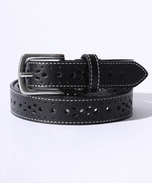 SOMETHING（サムシング） ベルト 「SOMETHING」25mm パンチングレザー