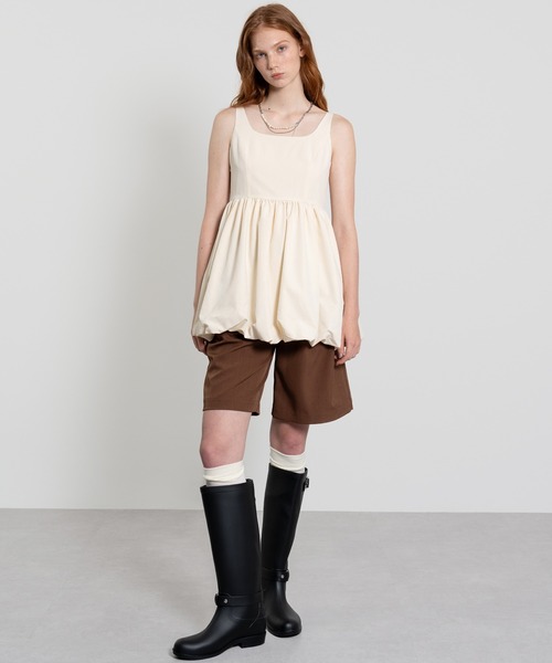 スラックス パンツ 「ELOOPS」ワンタック クラシックハーフパンツ