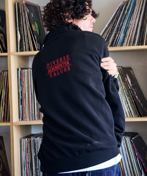 トレーナー スウェット ADMPATEK/logo half zip stand pullover/刺繍ロゴハーフジッププルオーバースタンドスウェット