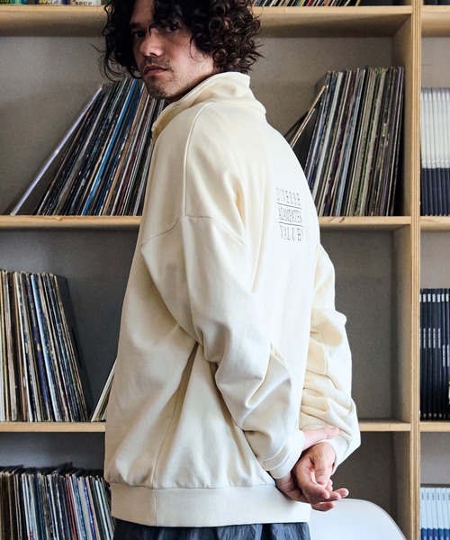 トレーナー スウェット ADMPATEK/logo half zip stand pullover/刺繍ロゴハーフジッププルオーバースタンドスウェット