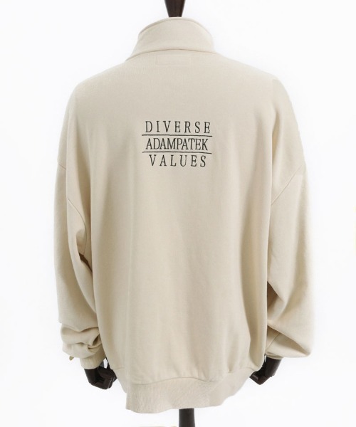 トレーナー スウェット ADMPATEK/logo half zip stand pullover/刺繍ロゴハーフジッププルオーバースタンドスウェット