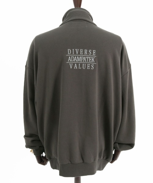トレーナー スウェット ADMPATEK/logo half zip stand pullover/刺繍ロゴハーフジッププルオーバースタンドスウェット