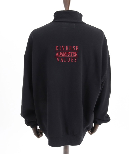 トレーナー スウェット ADMPATEK/logo half zip stand pullover/刺繍ロゴハーフジッププルオーバースタンドスウェット