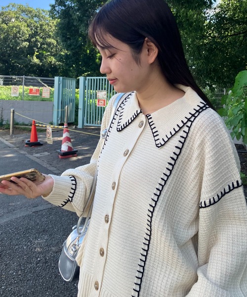 AS KNOW AS（アズノゥアズ） カーディガン ハンドステッチ ビッグ