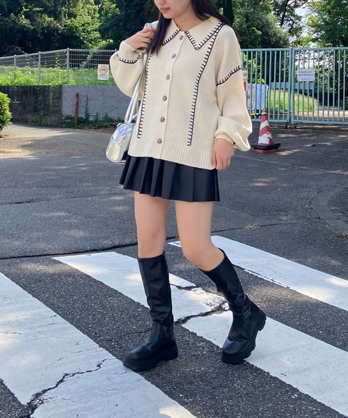 AS KNOW AS（アズノゥアズ） カーディガン ハンドステッチ ビッグ