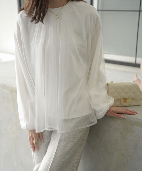 tシャツ セレクト チュールドッキング プルオーバー HUIT レディース HUIT bouquet tシャツ セレクト チュールドッキング プル