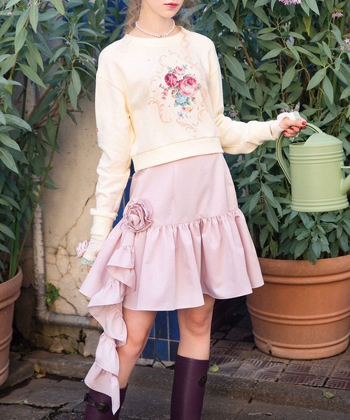 トレーナー スウェット Garden Rose トップス レディース_6
