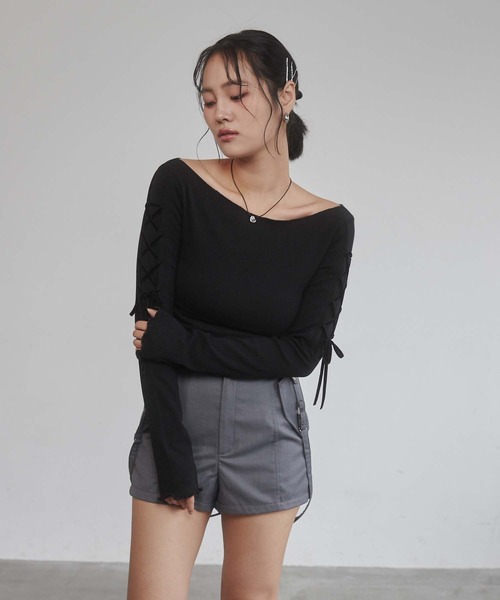 ENVYM パンツ サスペンダーショーパン レディース : ZOZOTOWN