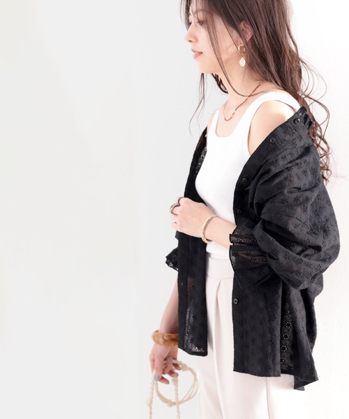 「classicalelf」 7分袖ブラウス LARGE モカ レディース_画像4