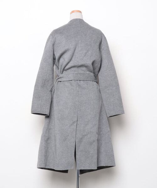 「LITHIUM FEMME」 ノーカラーコート 38 グレー レディース_画像2