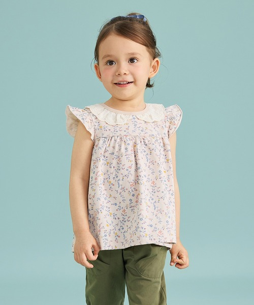 Combi mini チュニック フリル袖チュニック（小花） キッズ 子供服