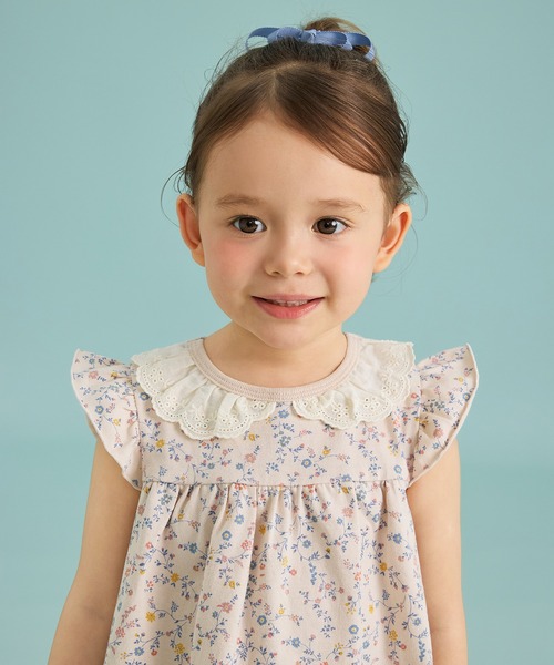 Combi mini チュニック フリル袖チュニック（小花） キッズ 子供服