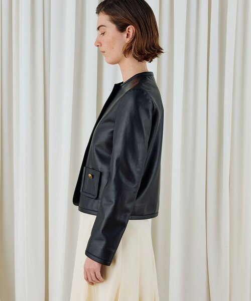 DES PRES（デプレ） ジャケット ノーカラージャケット ラムレザー