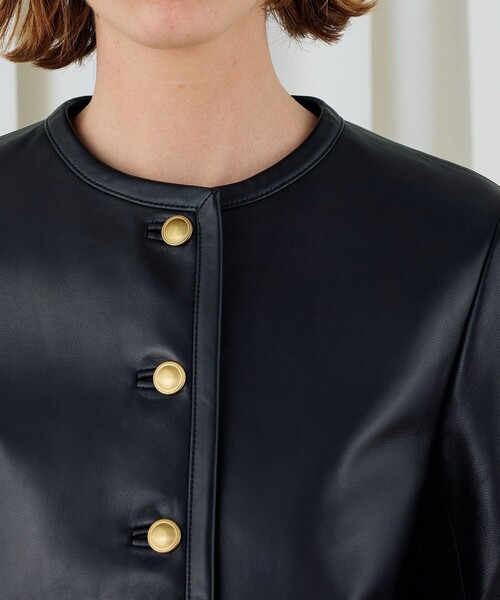 DES PRES（デプレ） ジャケット ノーカラージャケット ラムレザー