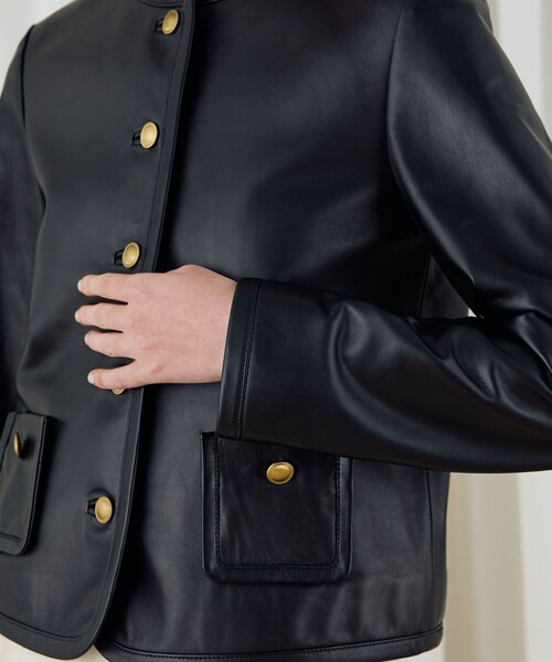 DES PRES（デプレ） ジャケット ノーカラージャケット ラムレザー