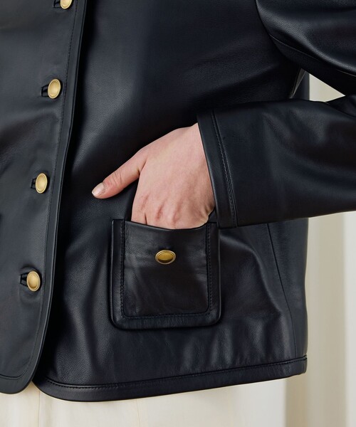 DES PRES（デプレ） ジャケット ノーカラージャケット ラムレザー