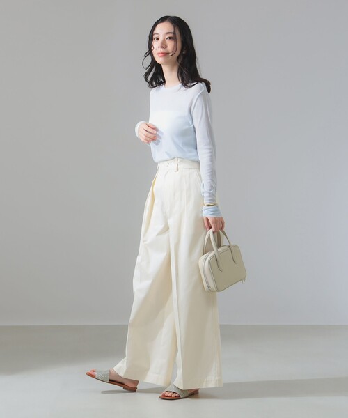 【美品】Demi-Luxe BEAMS シアーコットン ロングスリーブ Tシャツ Demi-Luxe BEAMS（デミルクス ビームス）シアーコットン ロング