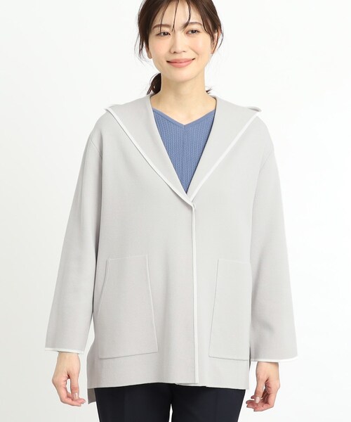 Reflect カーディガン 「夏SALE／軽羽織りに」フーデッドニット