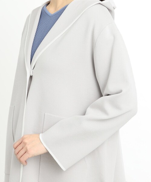 【夏SALE／軽羽織りに◎】フーデッドニットカーディガン 夏SALE／軽羽織りに◎】フーデッドニットカーディガン