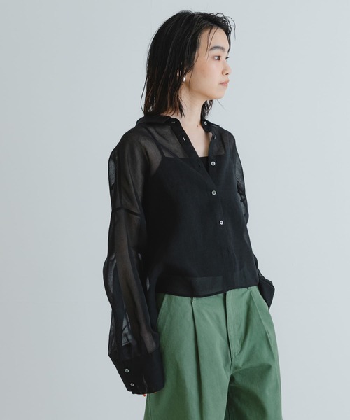 URBAN RESEARCH ブラウス シャツ シアーワイドスリーブシャツ