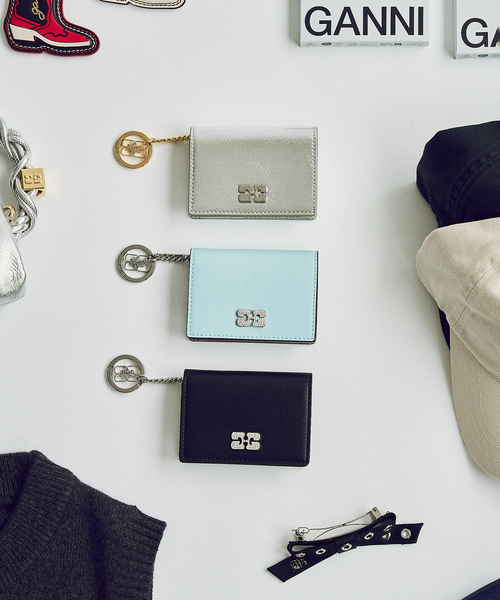 GANNI カードケース GANNI/ ガニー Ganni Bou Flap Card Holder