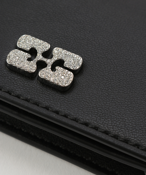 カードホルダー ブラック Ganni Bou Flap Card Holder Strass GA9888DW000483_fw_thumbM.jpg