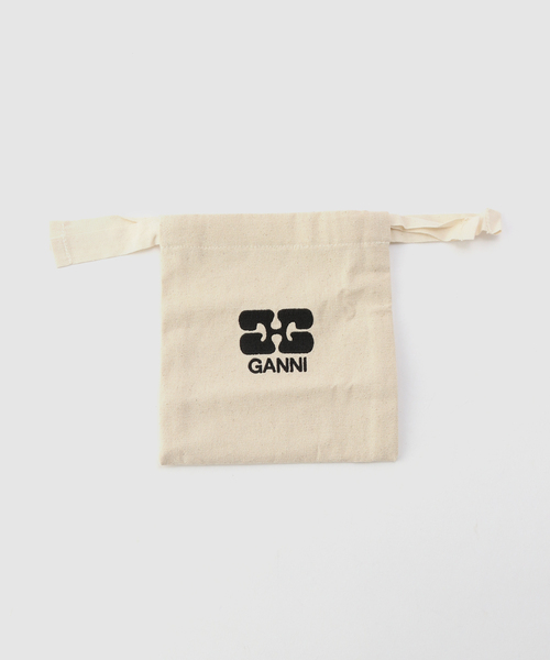 Ganni★ガニー ロゴ ストラップ付き カードケース ガニー GANNI ガニー GANNI Bou Flap Card Holder Strass ボウ